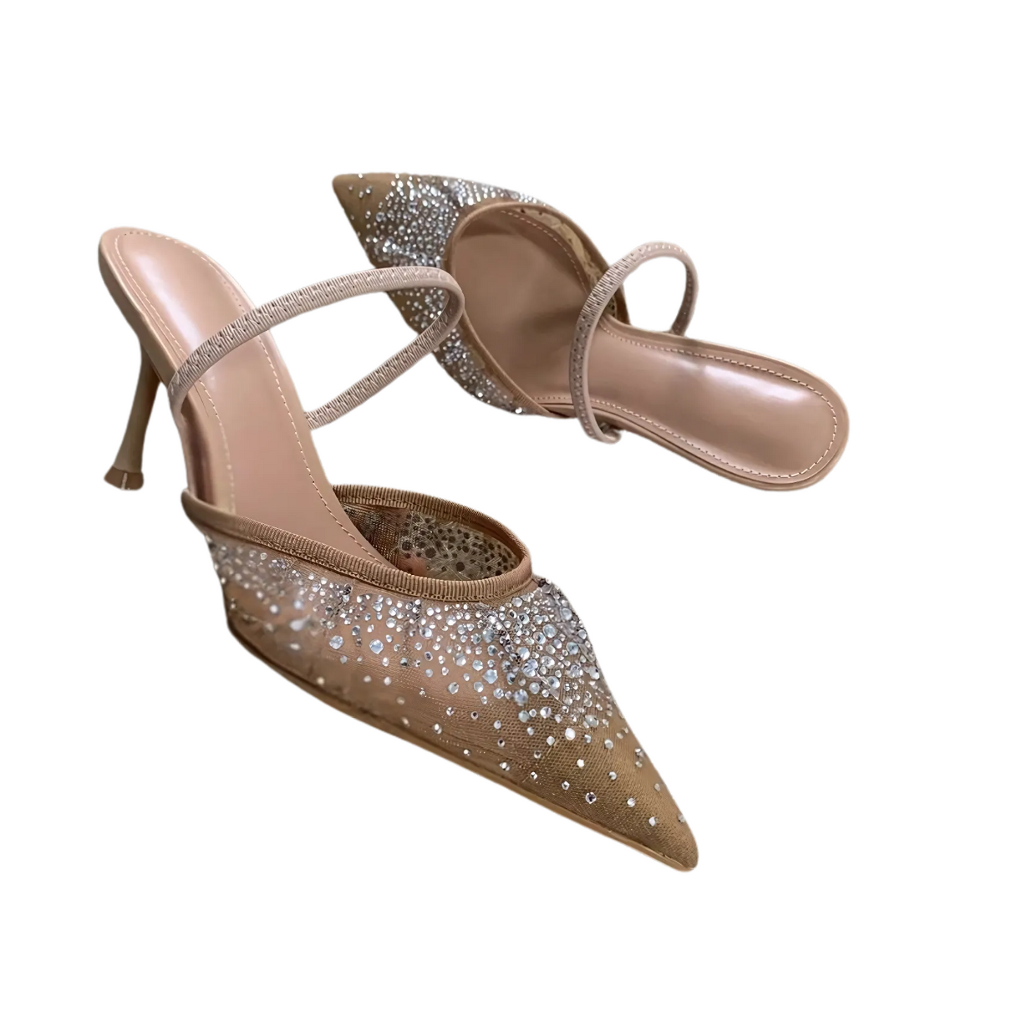 Élisa – Slingbacks nude ornés de cristaux
