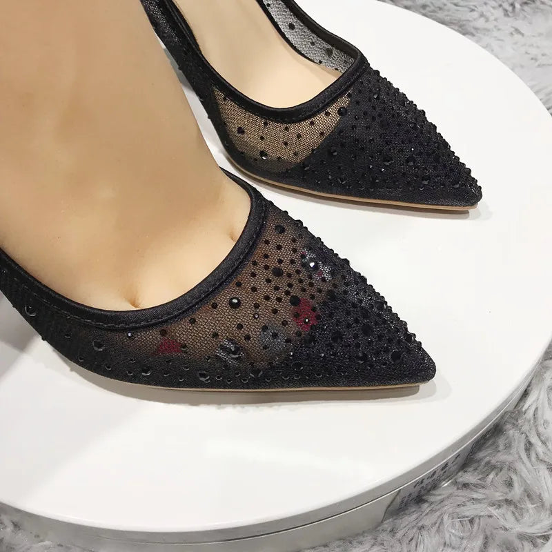 Nocturna – Escarpins Mesh avec Strass