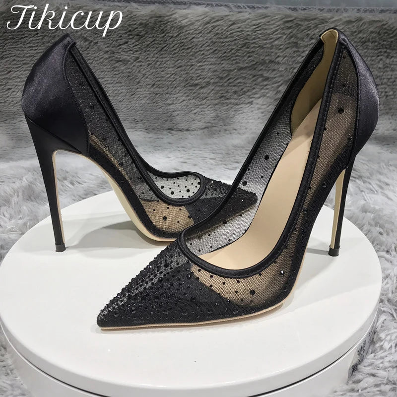 Nocturna – Escarpins Mesh avec Strass