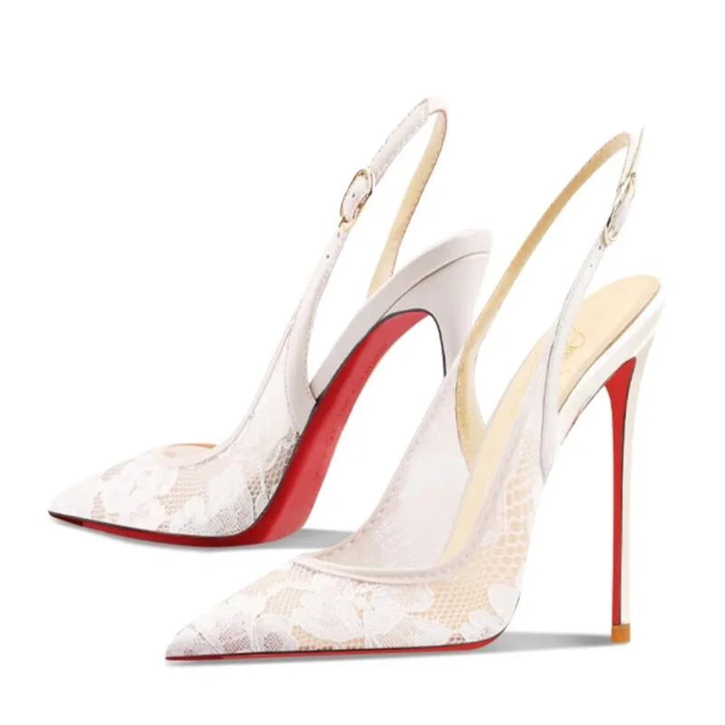 Élégia – Escarpins en Dentelle Slingback