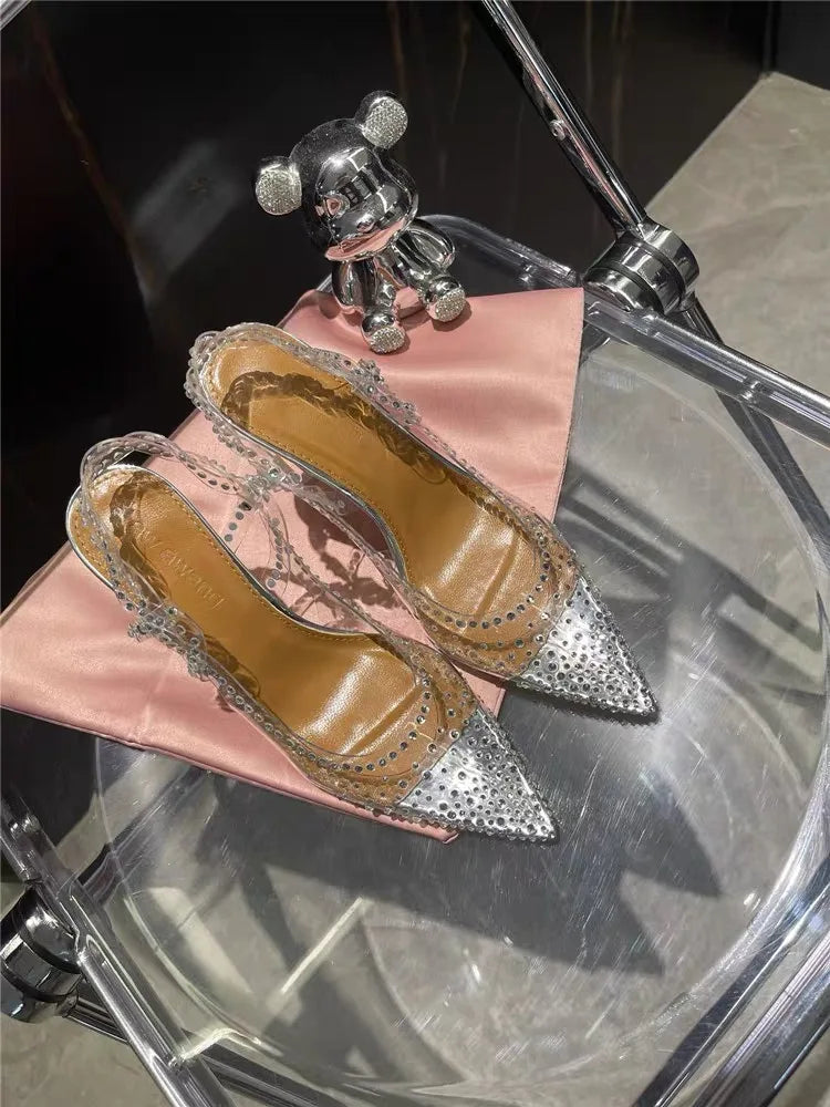 Astrella – Slingbacks cristal à talon aiguille