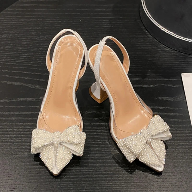 Céline – Slingbacks perlées à nœud raffiné