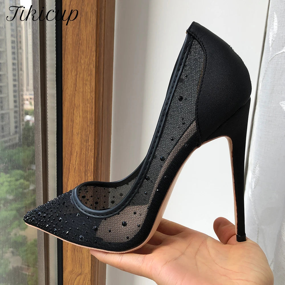Nocturna – Escarpins Mesh avec Strass