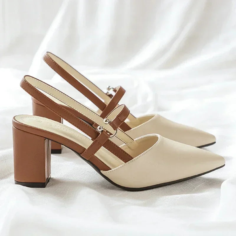 Vittoria – Slingbacks minimalistes à talon carré