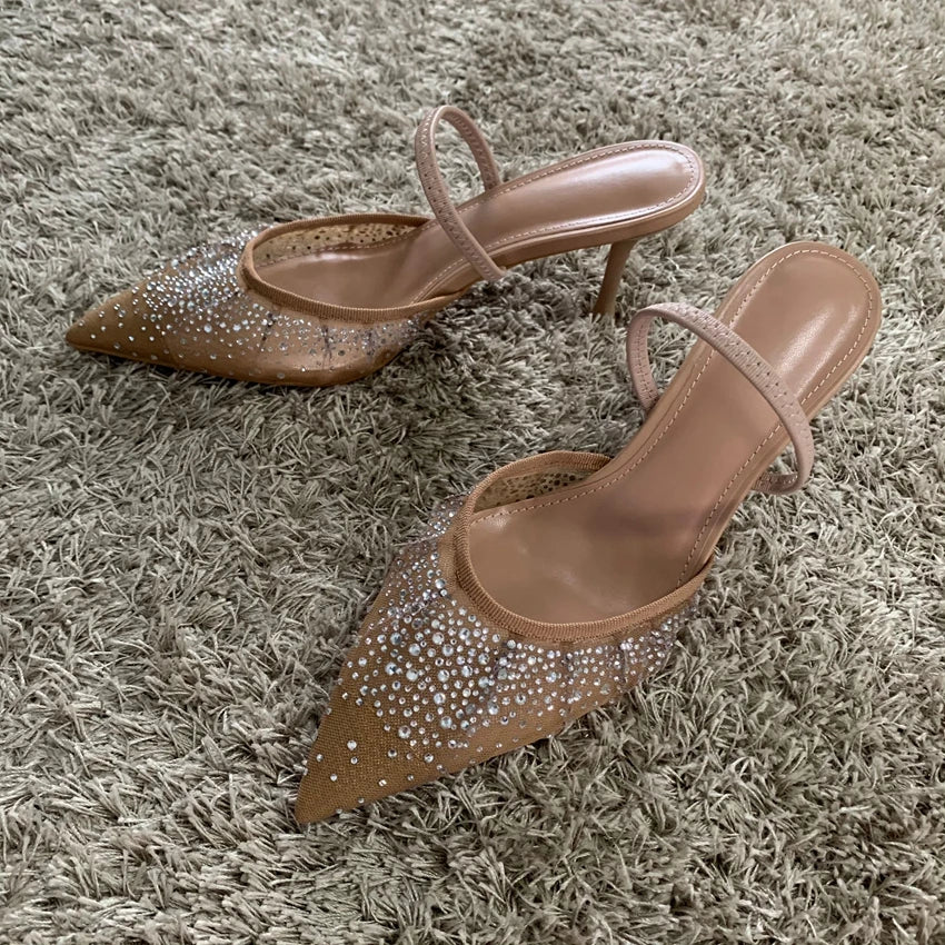 Élisa – Slingbacks nude ornés de cristaux