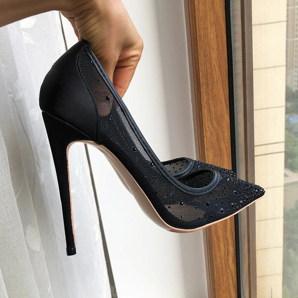 Nocturna – Escarpins Mesh avec Strass