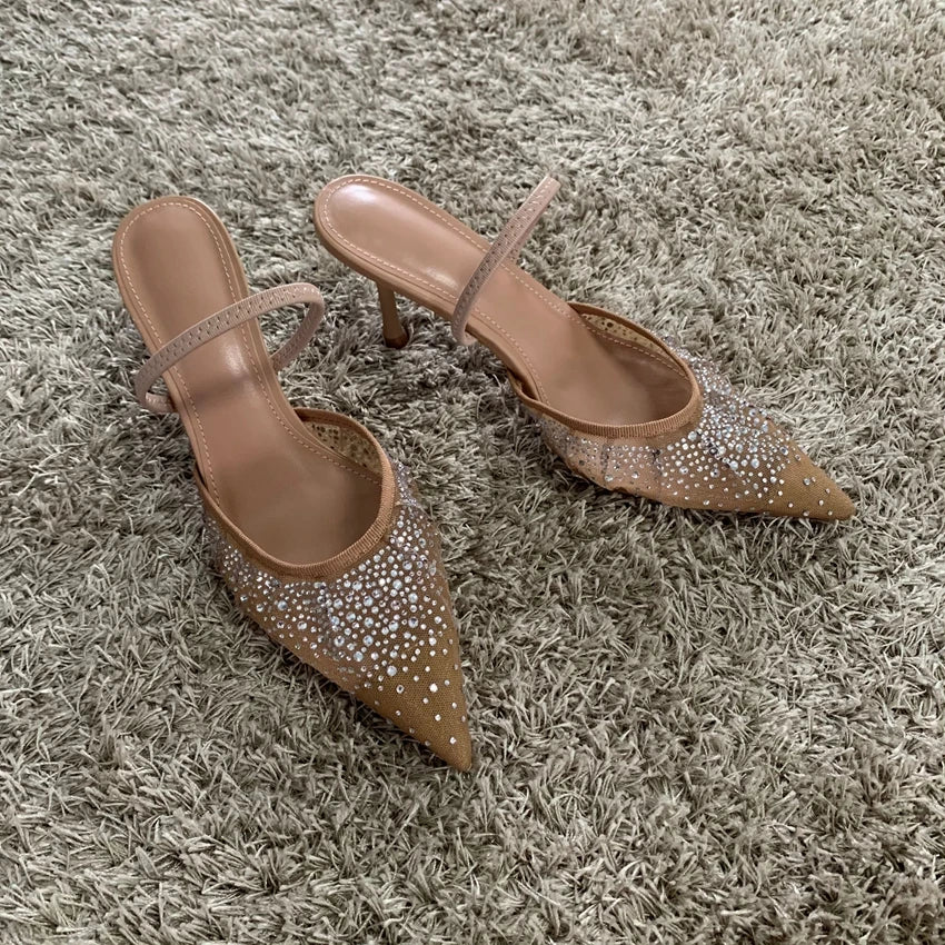 Élisa – Slingbacks nude ornés de cristaux