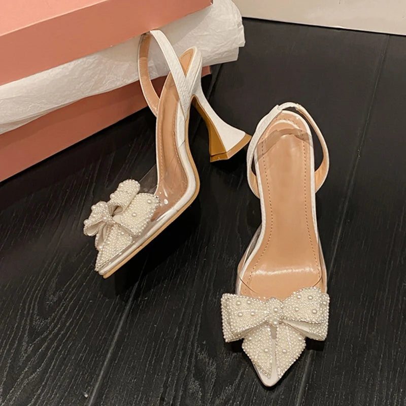 Céline – Slingbacks perlées à nœud raffiné