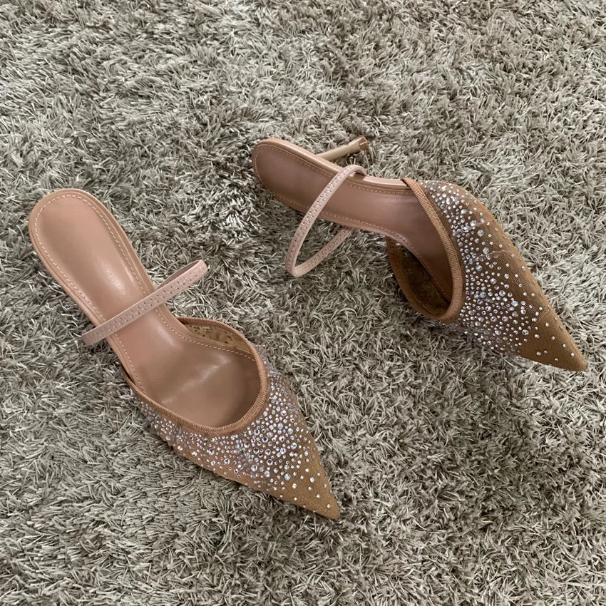 Élisa – Slingbacks nude ornés de cristaux