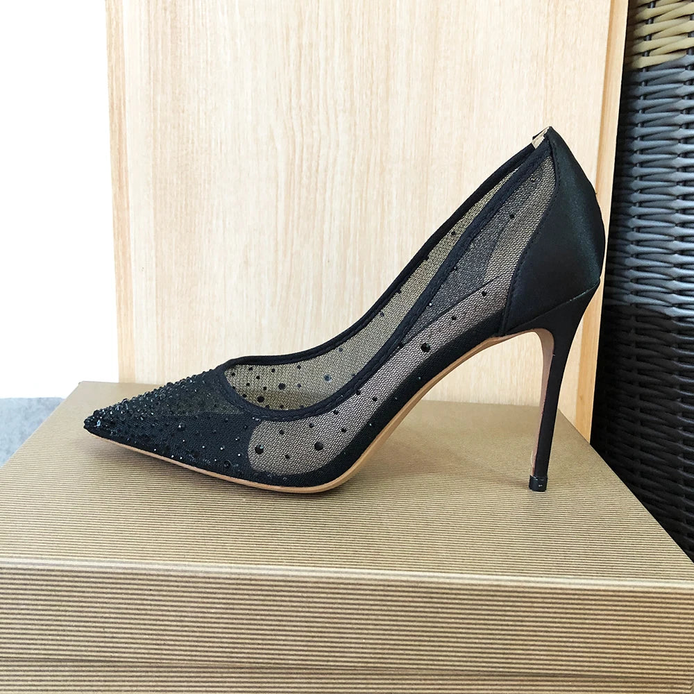 Nocturna – Escarpins Mesh avec Strass