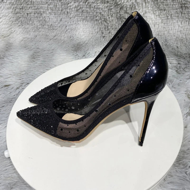 Nocturna – Escarpins Mesh avec Strass