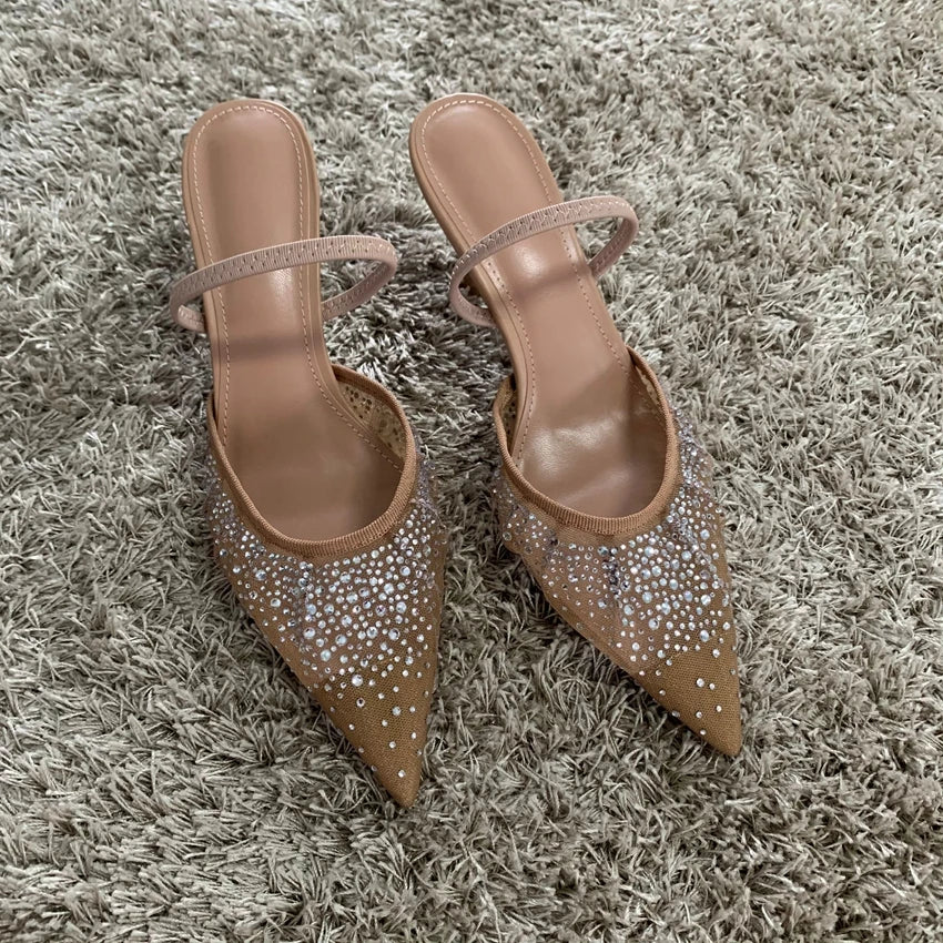 Élisa – Slingbacks nude ornés de cristaux