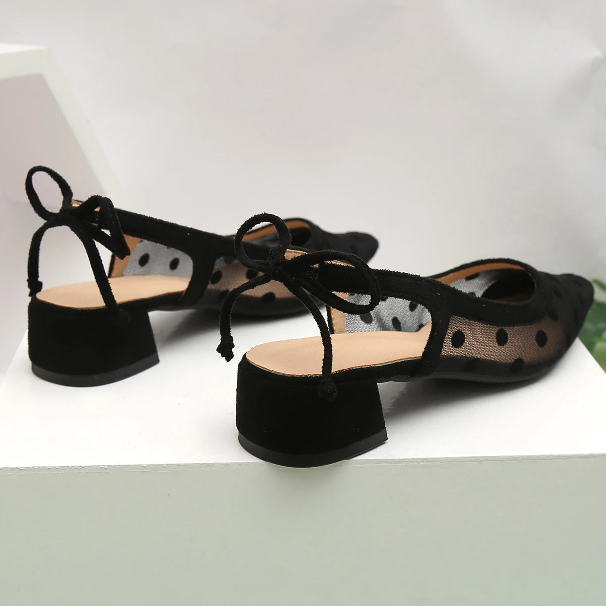 Polina – Slingbacks à Pois en Tulle