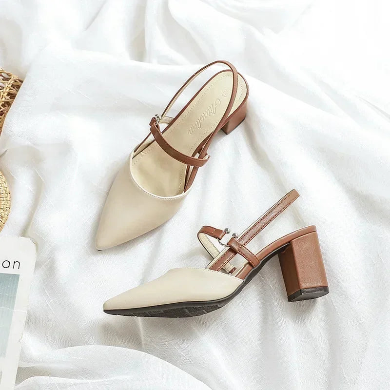 Vittoria – Slingbacks minimalistes à talon carré