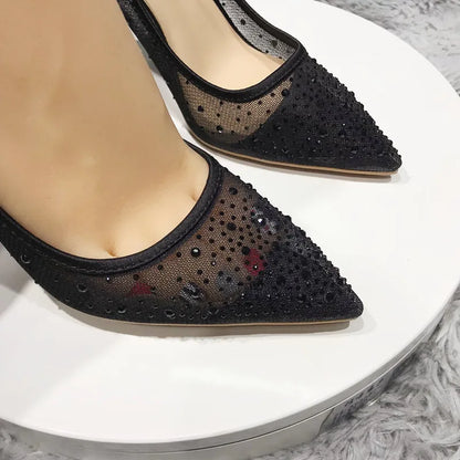 Nocturna – Escarpins Mesh avec Strass