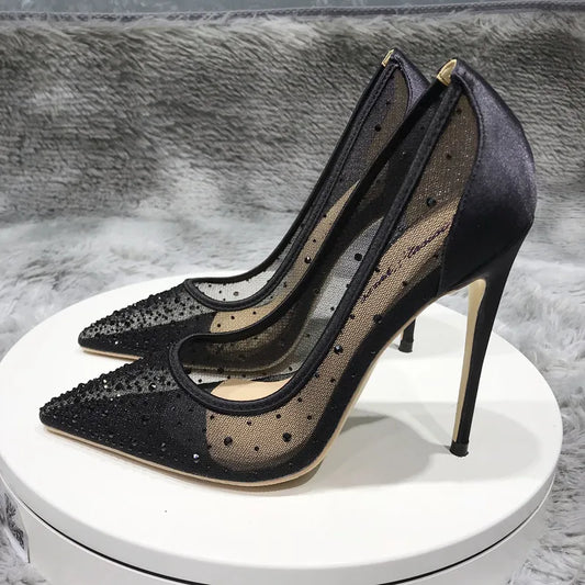 Nocturna – Escarpins Mesh avec Strass