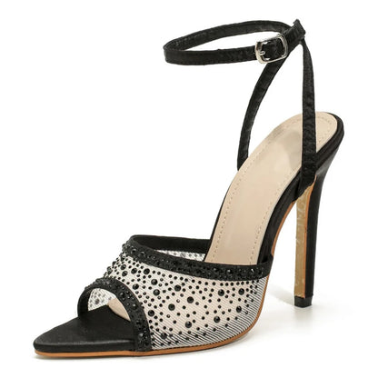 Ariana – Sandales à Talons Cristal & Bride Cheville