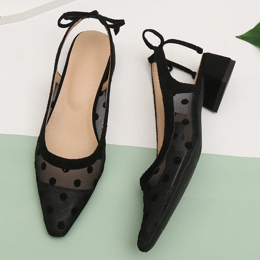 Polina – Slingbacks à Pois en Tulle