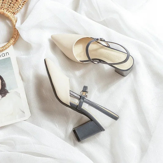 Vittoria – Slingbacks minimalistes à talon carré