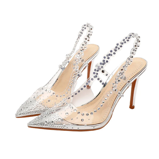 Astrella – Slingbacks cristal à talon aiguille