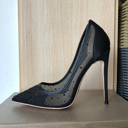 Nocturna – Escarpins Mesh avec Strass