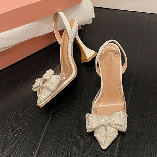 Céline – Slingbacks perlées à nœud raffiné