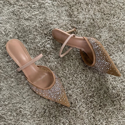 Élisa – Slingbacks nude ornés de cristaux
