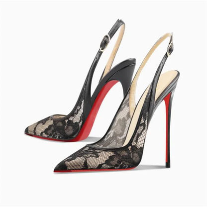 Élégia – Escarpins en Dentelle Slingback